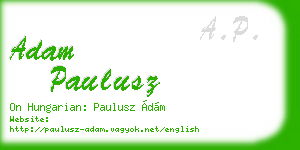 adam paulusz business card